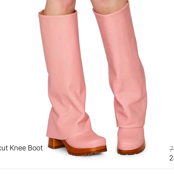 Swedish Hasbeens NWT Bootcut Knee Boot Pink🌸Super Fun Unique 🌈♥️ - Picture 2 of 11